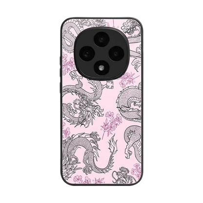 Floral Dragon back phone cover | glass case for oppo f31 pro 5g