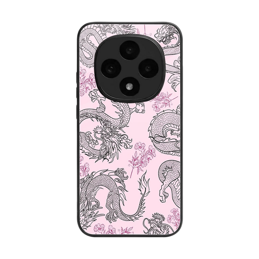 Floral Dragon back phone cover | glass case for oppo f31 pro 5g
