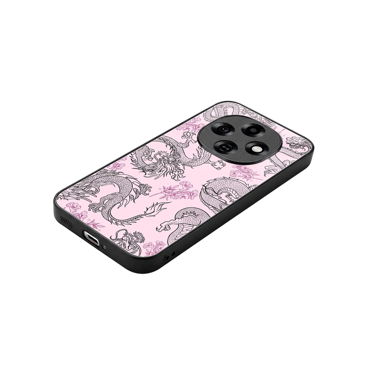 Floral Dragon stylish phone case for oppo f31 pro 5g | glossy glass and slim fit