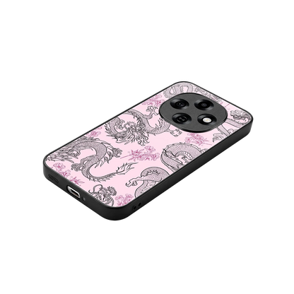 Floral Dragon stylish phone case for oppo f31 pro 5g | glossy glass and slim fit