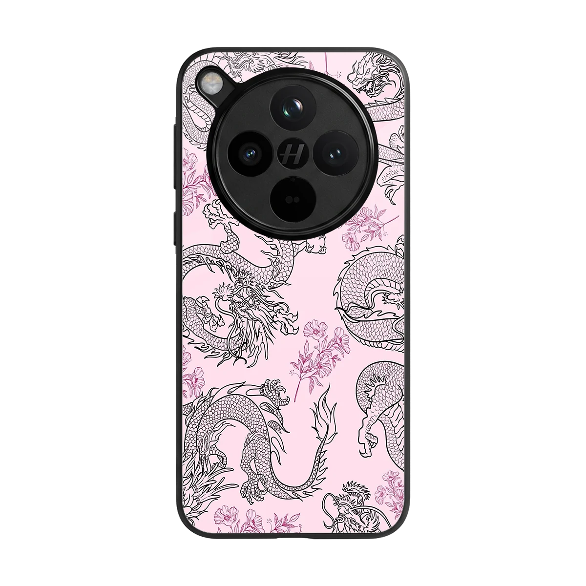 Floral Dragon back phone cover | glass case for oppo find x8