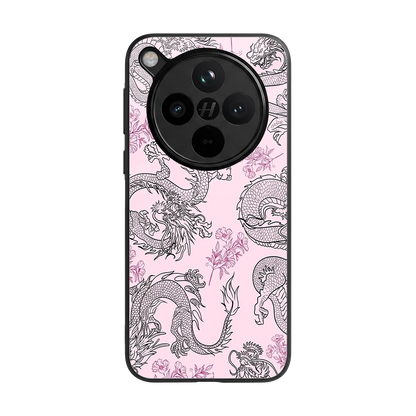 Floral Dragon back phone cover | glass case for oppo find x8