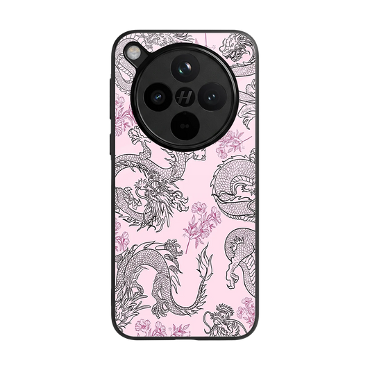 Floral Dragon back phone cover | glass case for oppo find x8