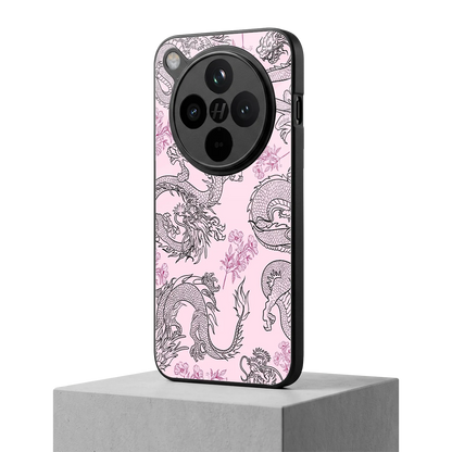 Floral Dragon oppo find x8 mobile cover | shockproof glass phone case
