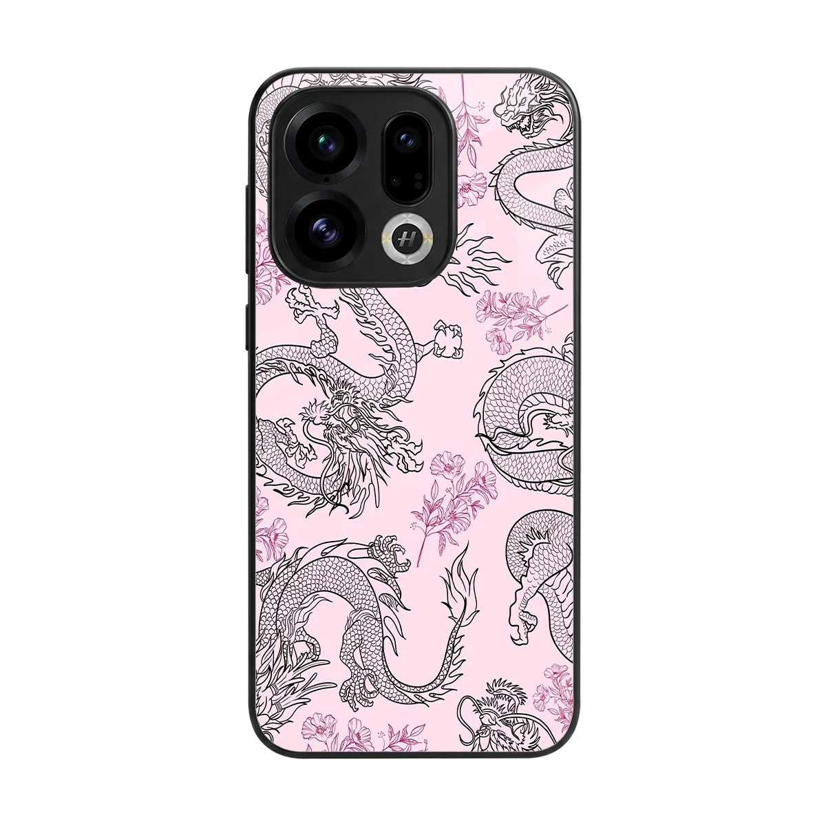Floral Dragon back phone cover | glass case for oppo find x9
