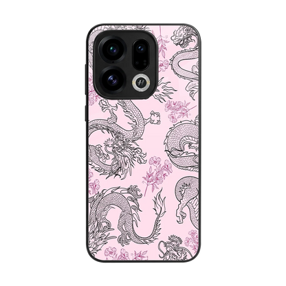 Floral Dragon back phone cover | glass case for oppo find x9