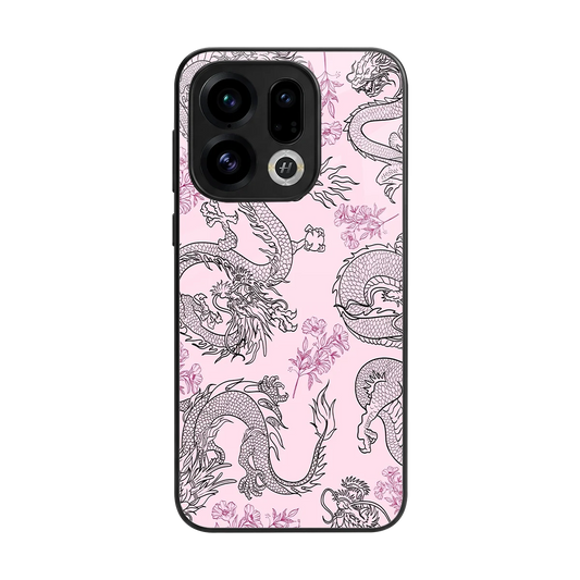 Floral Dragon back phone cover | glass case for oppo find x9