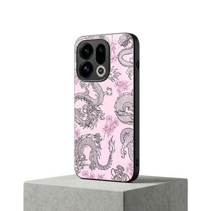 Floral Dragon oppo find x9 mobile cover | shockproof glass phone case