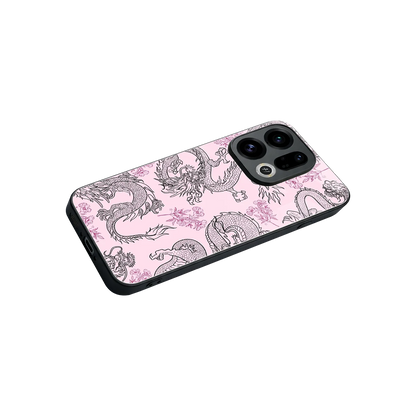 Floral Dragon stylish phone case for oppo find x9 | glossy glass and slim fit