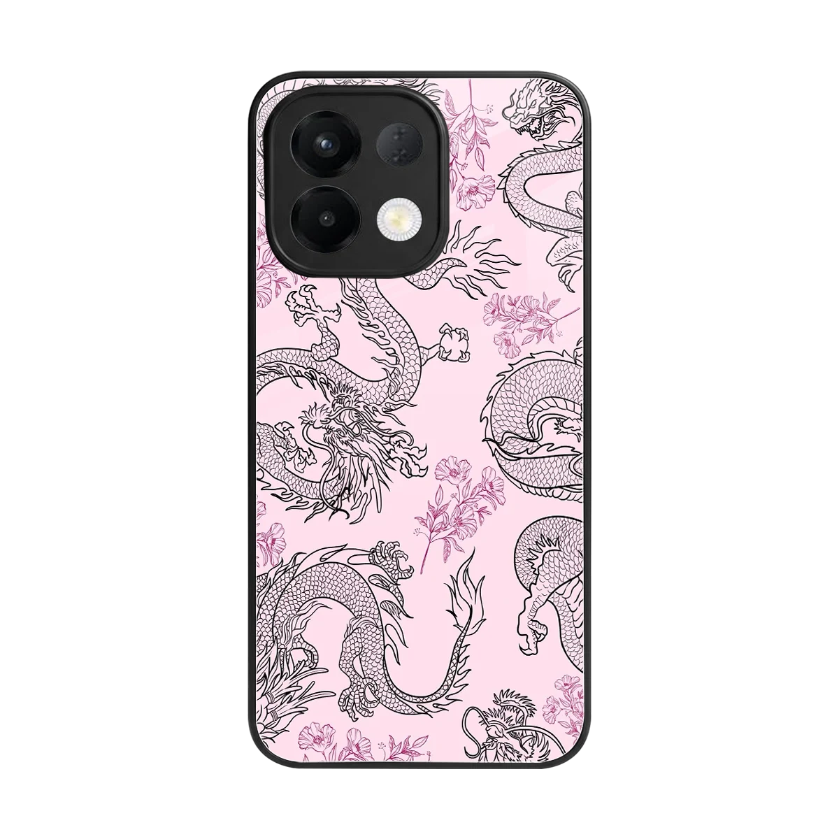Floral Dragon back phone cover | glass case for oppo k13 5g