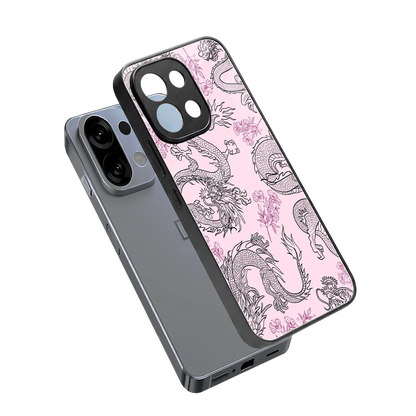 Floral Dragon sleek oppo k13 5g cover with tempered glass back and TPU edges