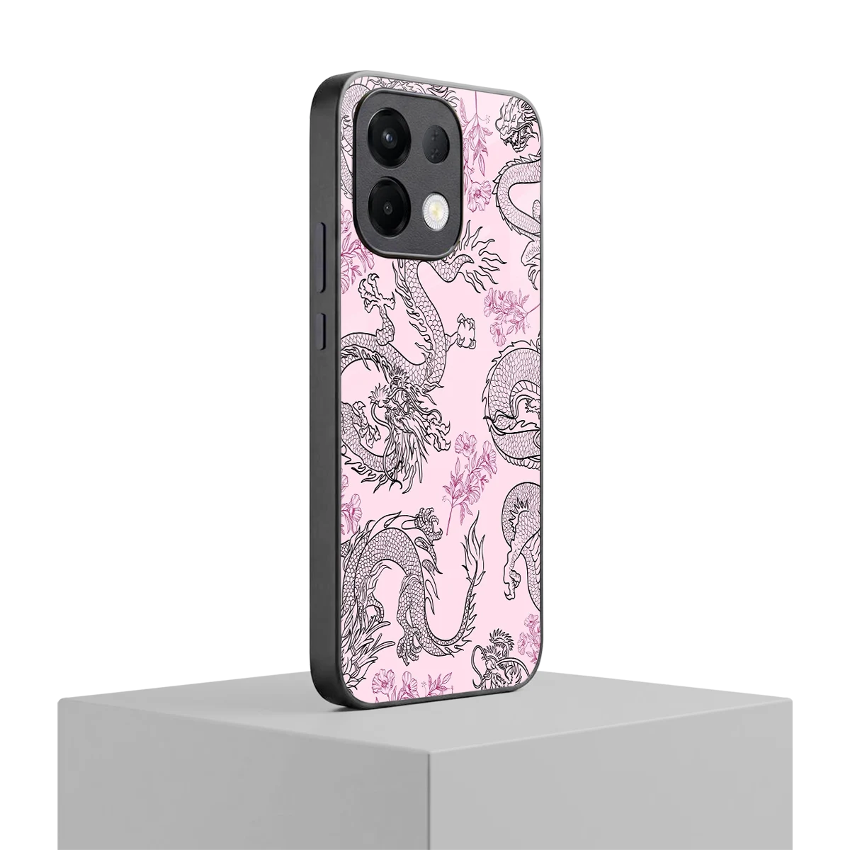 Floral Dragon oppo k13 5g mobile cover | shockproof glass phone case