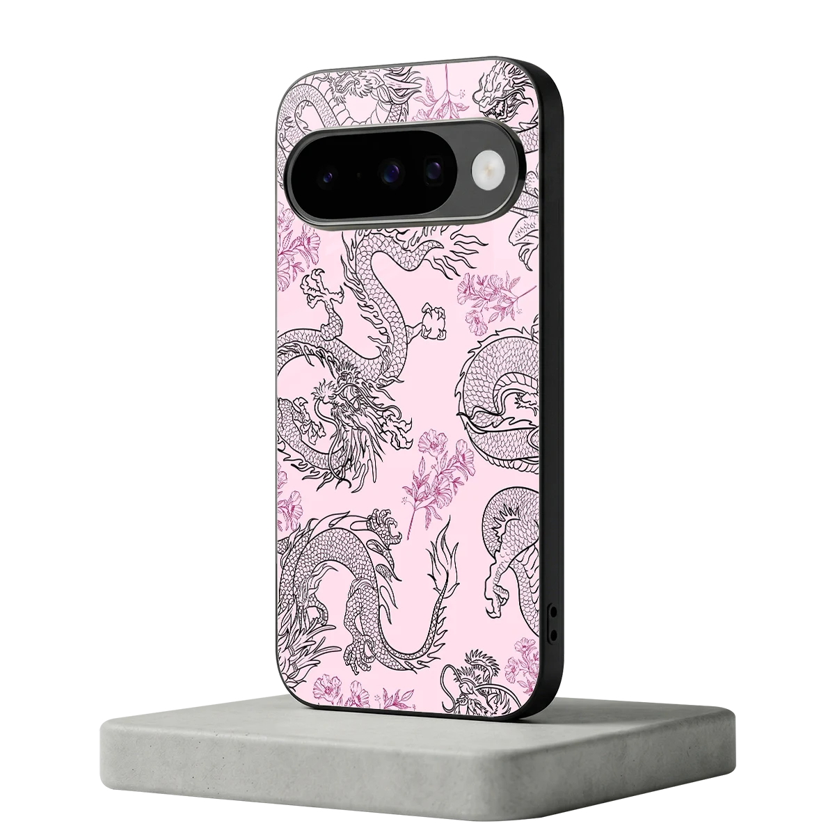 Floral Dragon google pixel 10 mobile cover | shockproof glass phone case