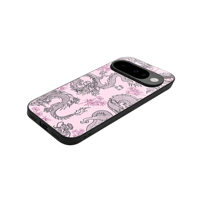 Floral Dragon stylish phone case for google pixel 10 | glossy glass and slim fit