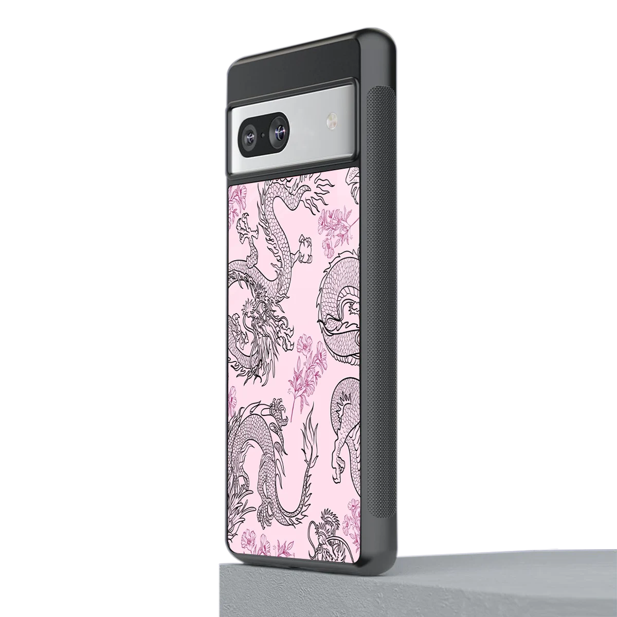 Floral Dragon stylish phone case for google pixel 7a | glossy glass and slim fit