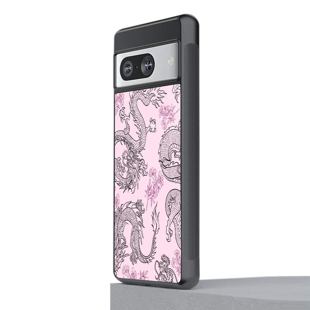 Floral Dragon stylish phone case for google pixel 8 | glossy glass and slim fit