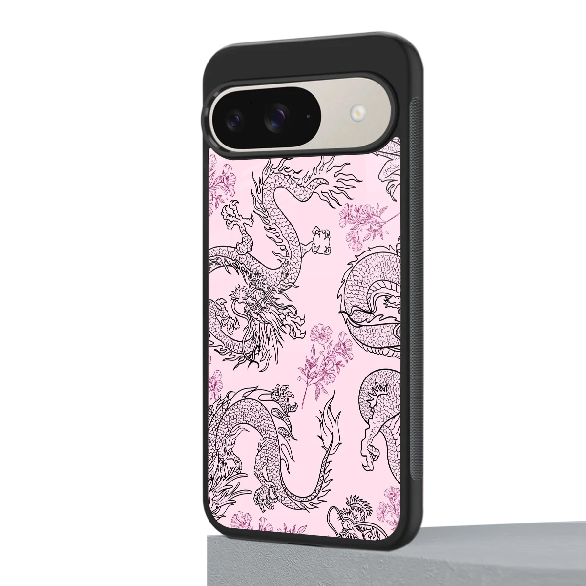 Floral Dragon google pixel 9 mobile cover | shockproof glass phone case