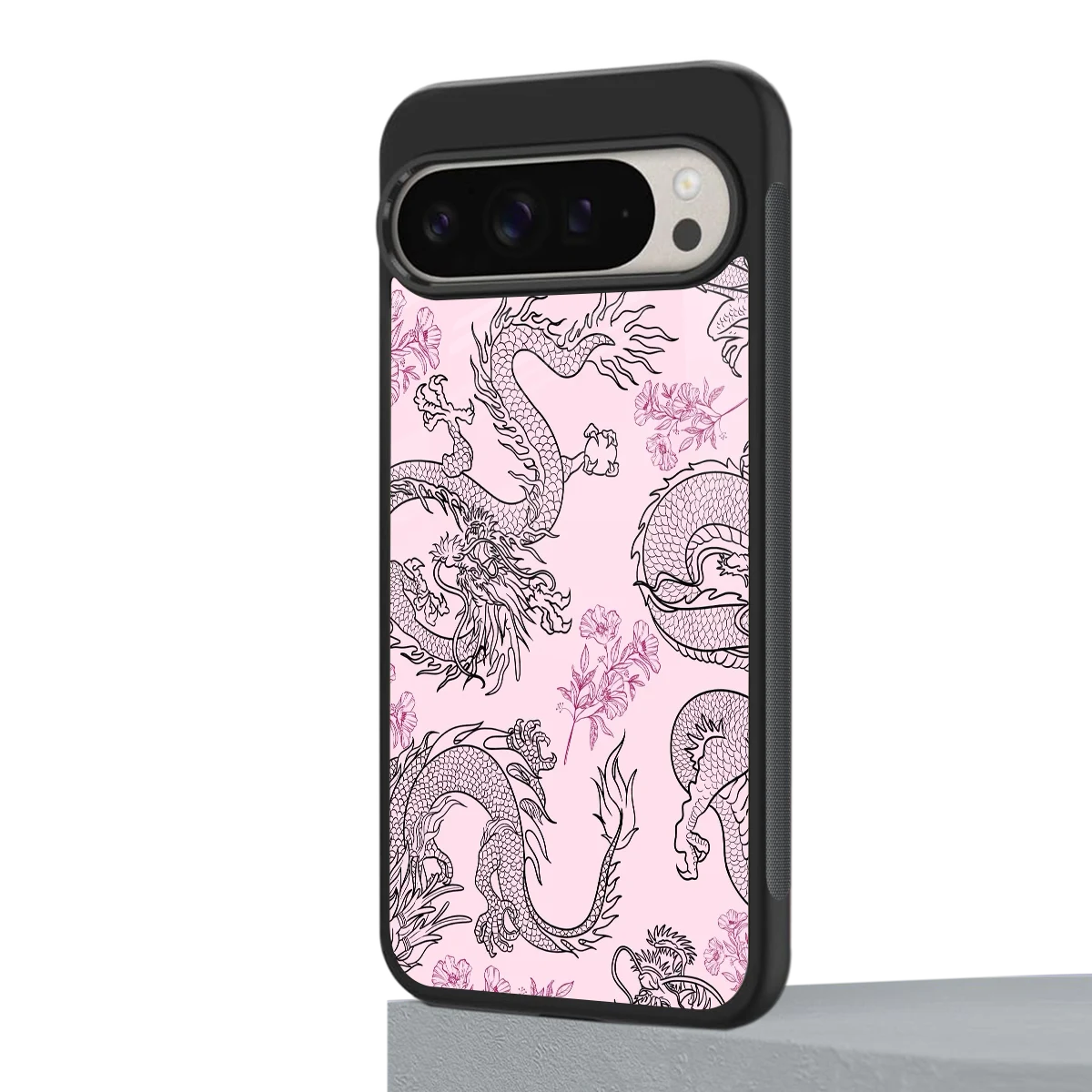 Floral Dragon google pixel 9 pro mobile cover | shockproof glass phone case