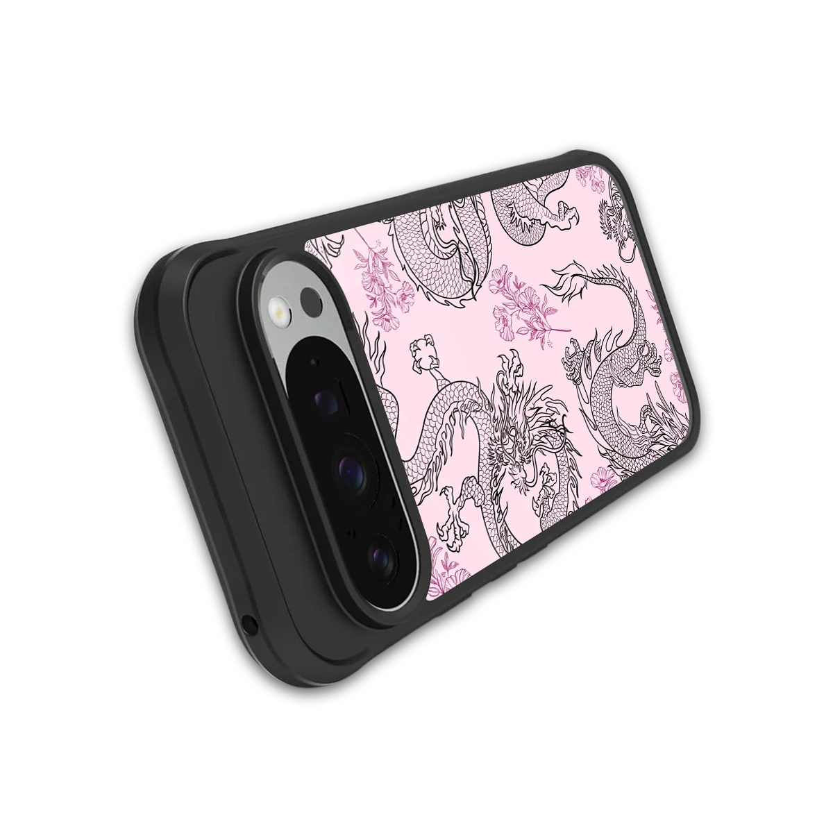 Floral Dragon stylish phone case for google pixel 9 pro xl | glossy glass and slim fit