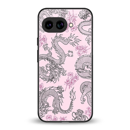 Floral Dragon back phone cover | glass case for google pixel 9a
