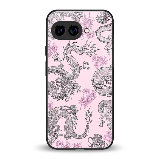Floral Dragon back phone cover | glass case for google pixel 9a