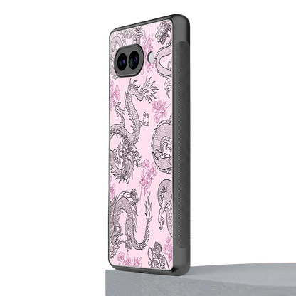 Floral Dragon google pixel 9a mobile cover | shockproof glass phone case