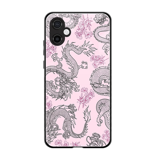 Floral Dragon back phone cover | glass case for samsung galaxy a06 5g
