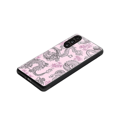 Floral Dragon stylish phone case for samsung galaxy a36 5g | glossy glass and slim fit
