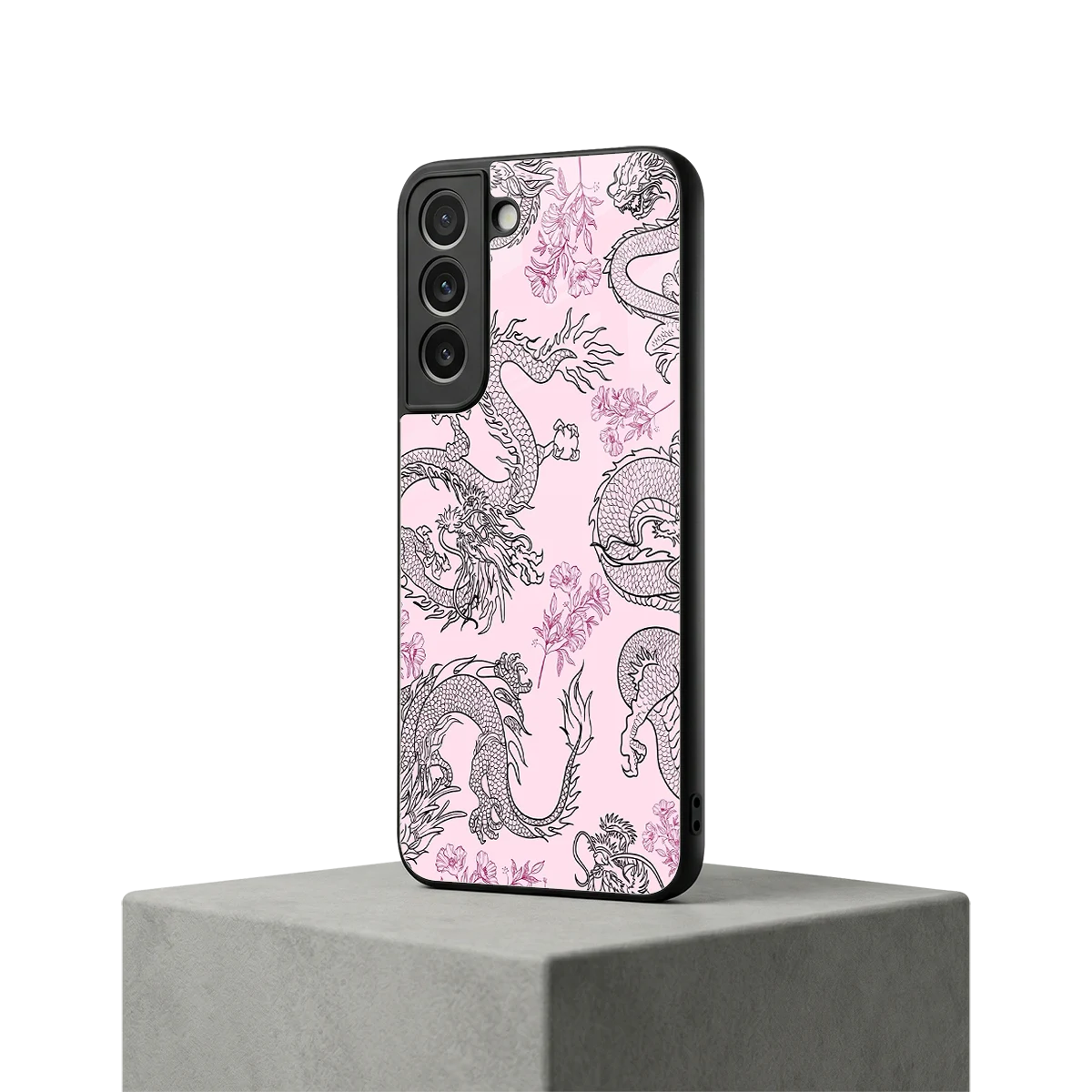Floral Dragon samsung galaxy s22 mobile cover | shockproof glass phone case