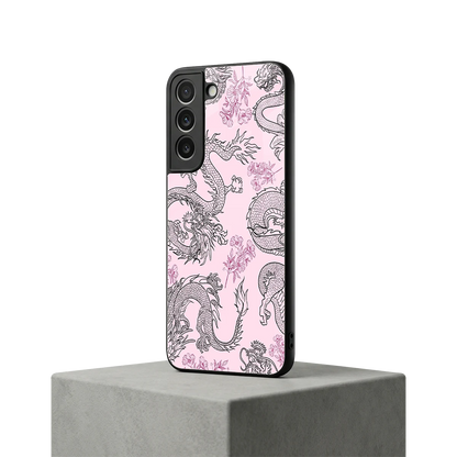 Floral Dragon samsung galaxy s22 mobile cover | shockproof glass phone case