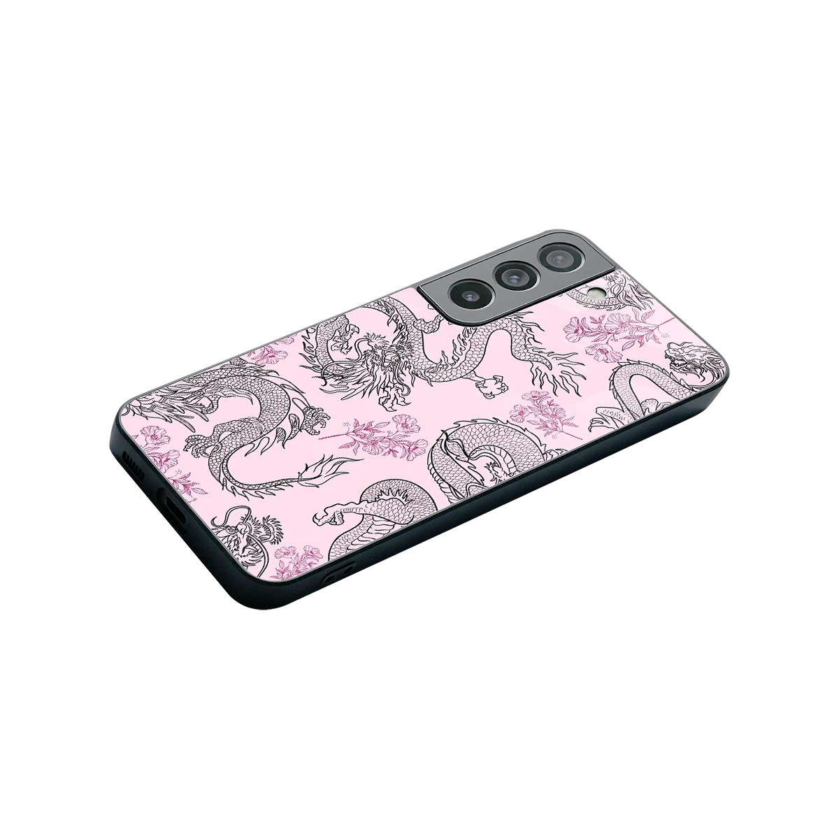 Floral Dragon stylish phone case for samsung galaxy s22 | glossy glass and slim fit