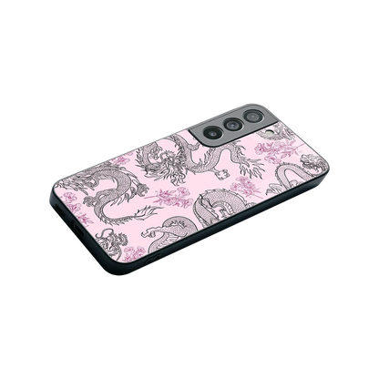Floral Dragon stylish phone case for samsung galaxy s22 | glossy glass and slim fit