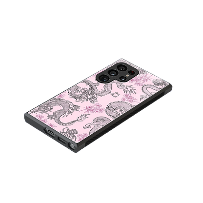 Floral Dragon stylish phone case for samsung galaxy s24 ultra | glossy glass and slim fit