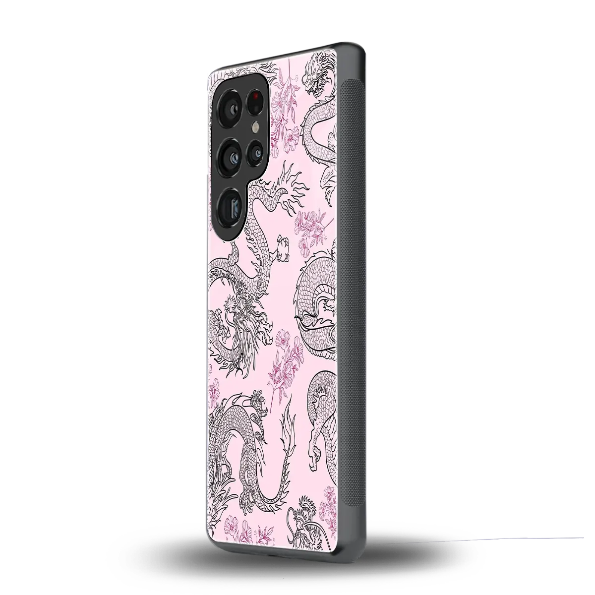 Floral Dragon samsung galaxy s25 ultra mobile cover | shockproof glass phone case