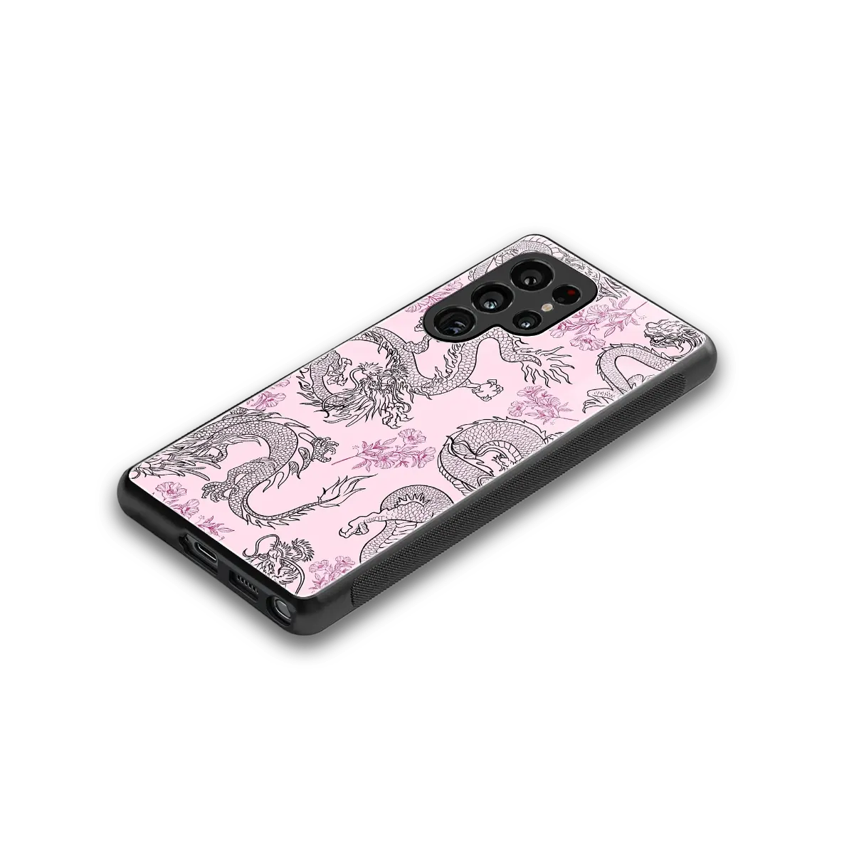 Floral Dragon stylish phone case for samsung galaxy s26 ultra | glossy glass and slim fit