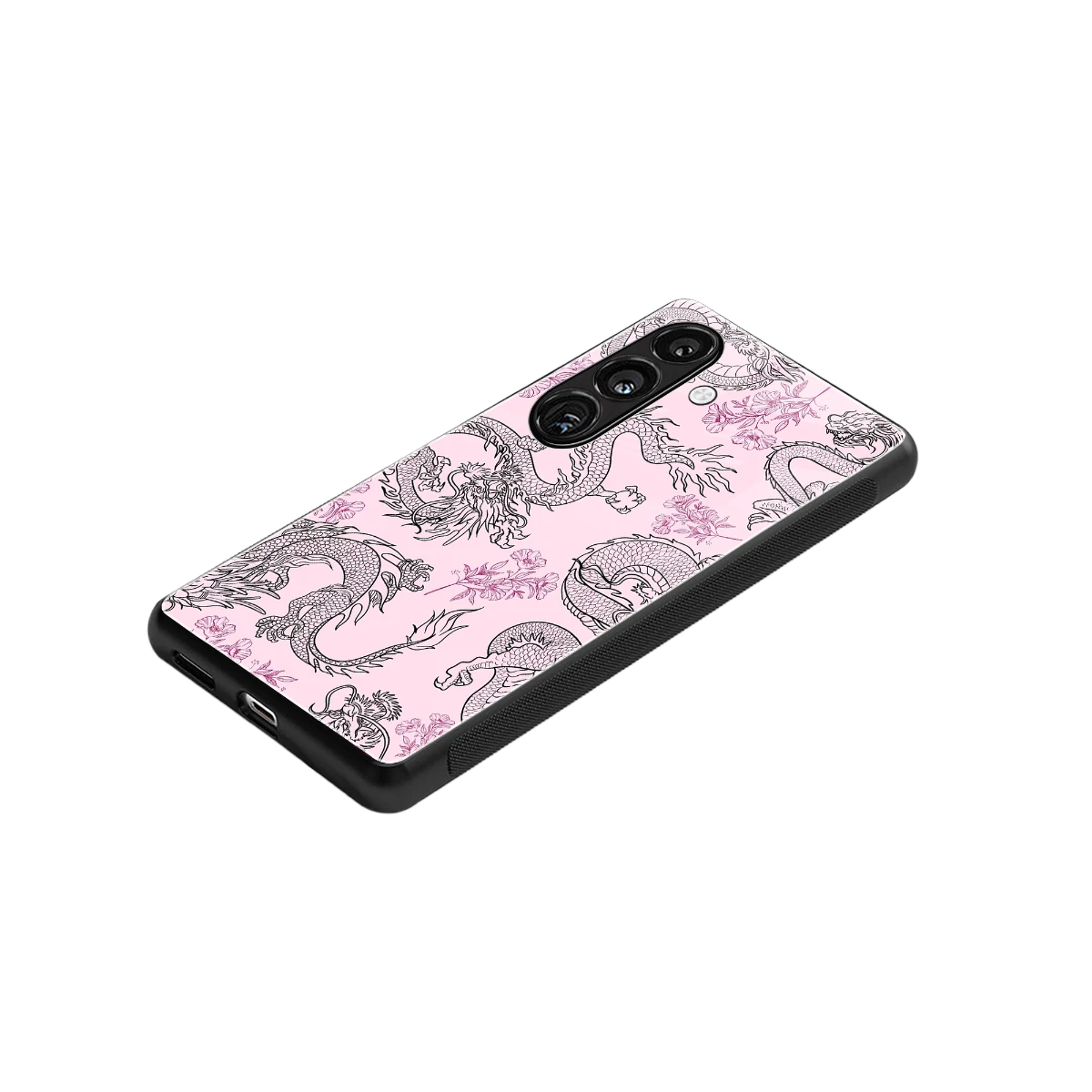 Floral Dragon stylish phone case for samsung galaxy s24 | glossy glass and slim fit