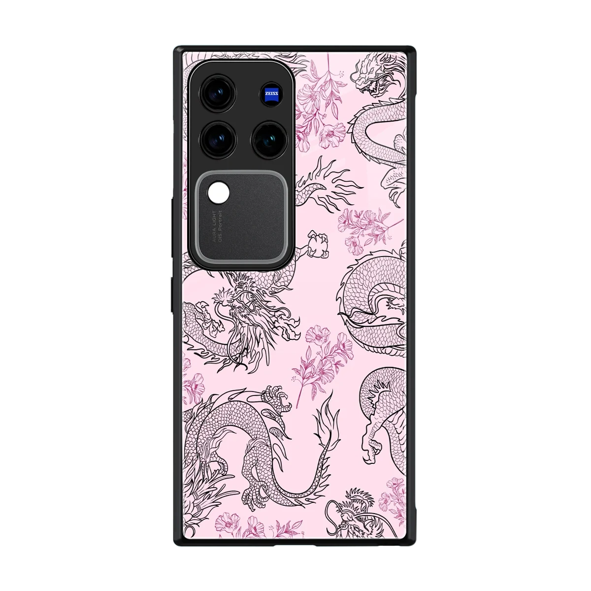 Floral Dragon back phone cover | glass case forvivo v30 pro