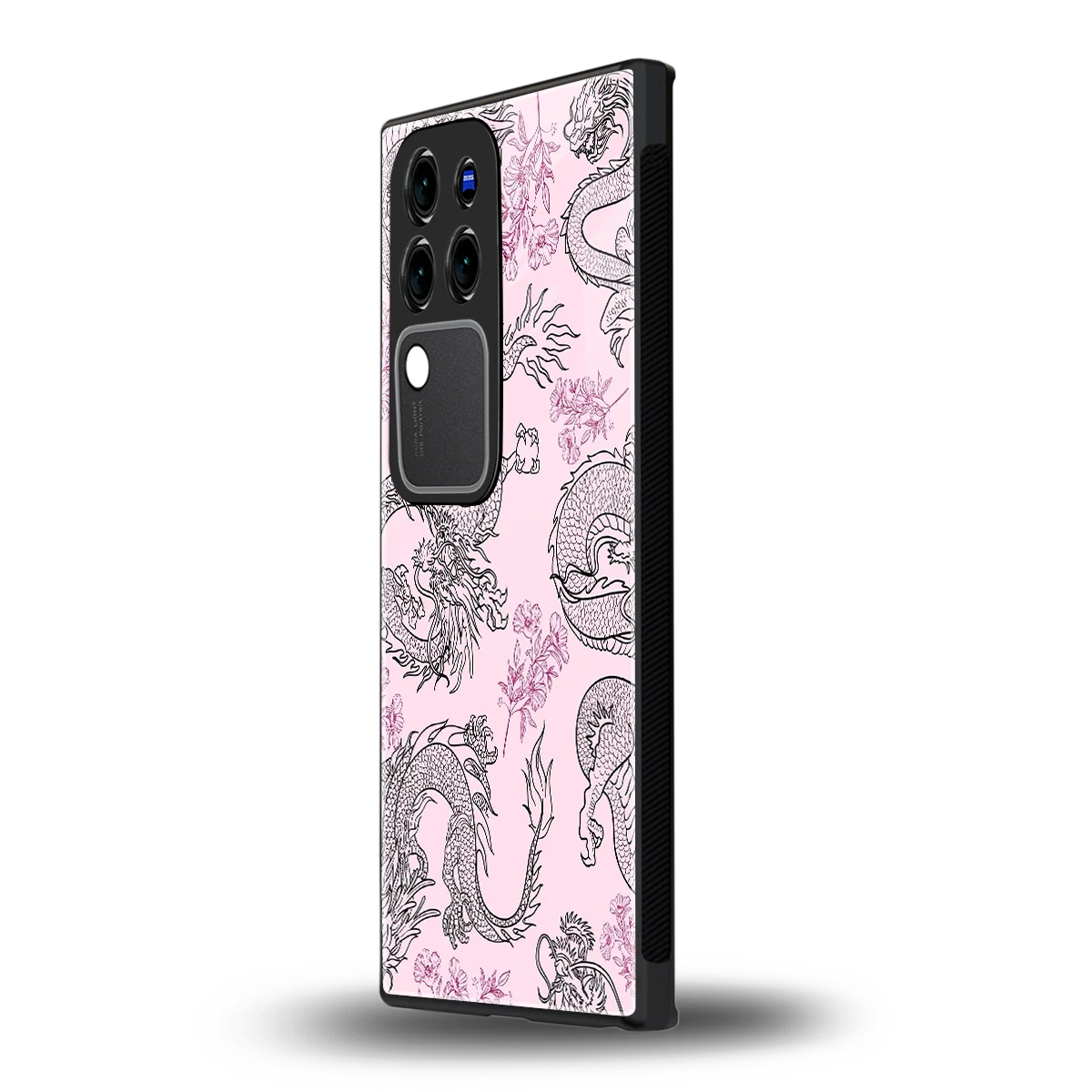Floral Dragonvivo v30 pro mobile cover | shockproof glass phone case