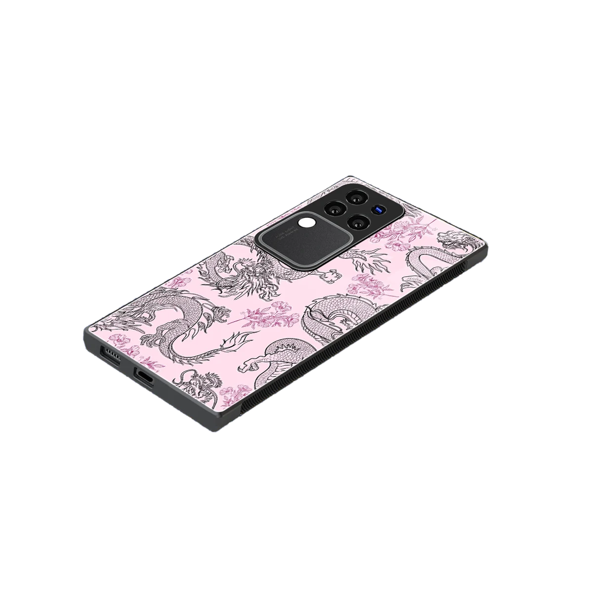 Floral Dragon stylish phone case forvivo v30 pro | glossy glass and slim fit