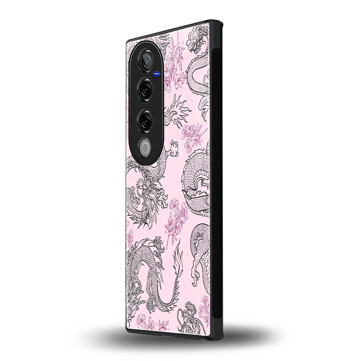 Floral Dragon vivo v40 pro mobile cover | shockproof glass phone case