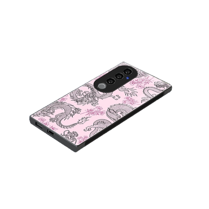 Floral Dragon stylish phone case for vivo v40 pro | glossy glass and slim fit
