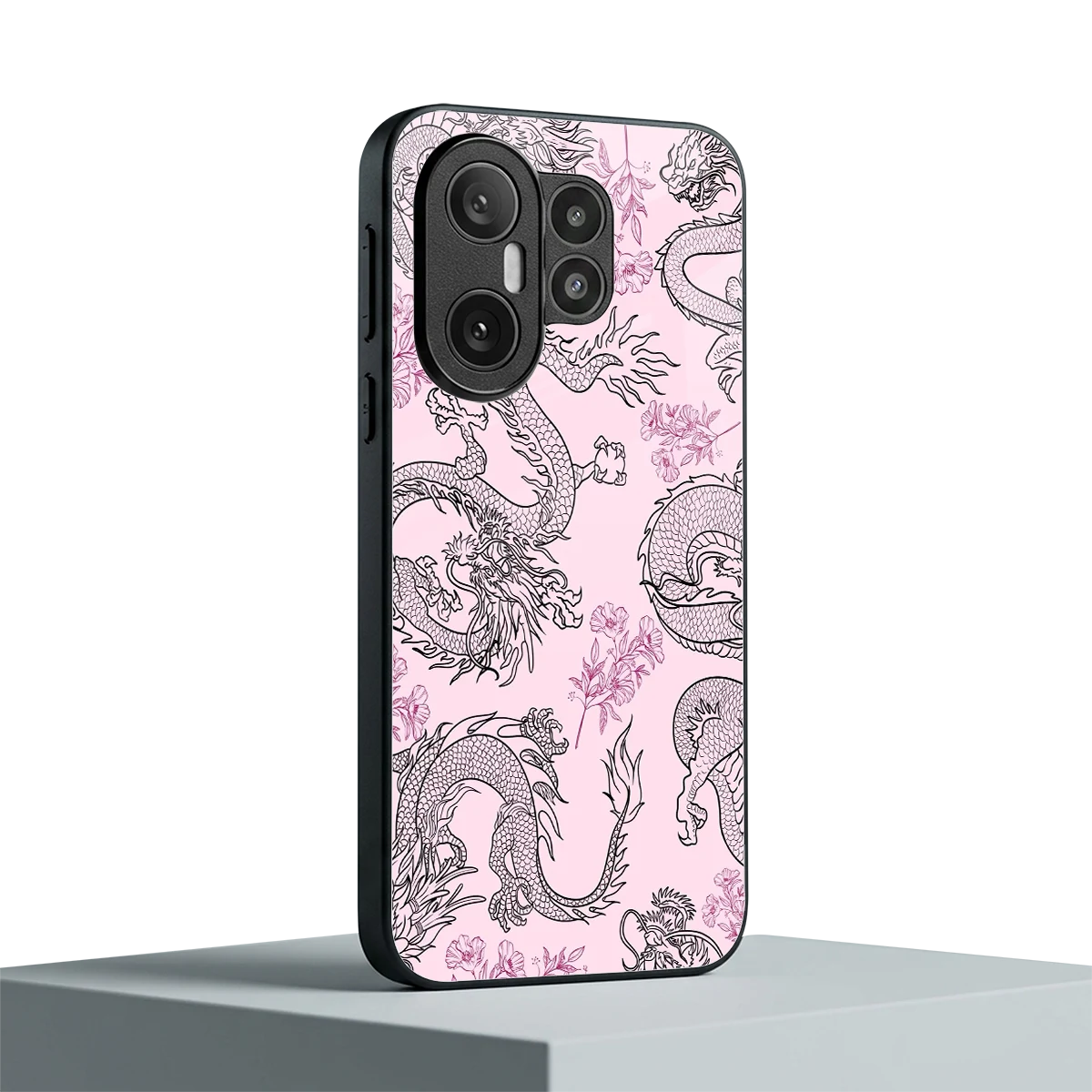 Floral Dragon vivo x200 fe mobile cover | shockproof glass phone case