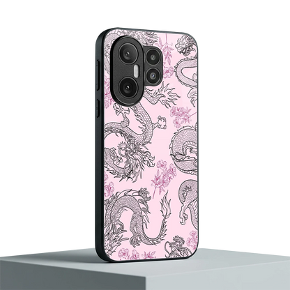 Floral Dragon vivo x200 fe mobile cover | shockproof glass phone case