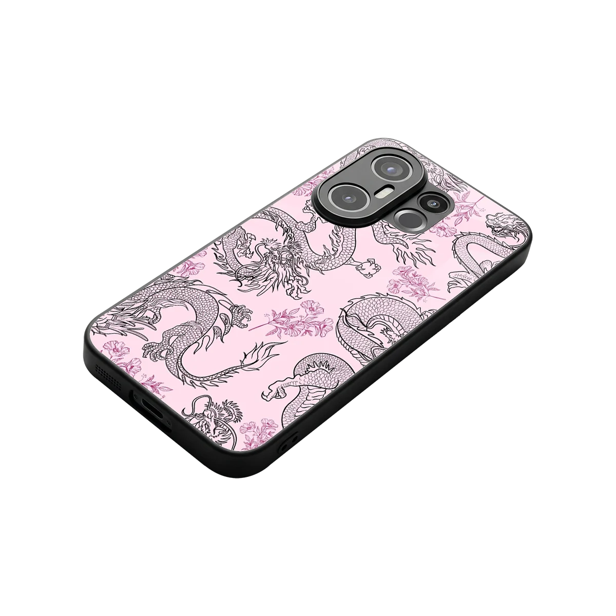 Floral Dragon stylish phone case for vivo x200 fe | glossy glass and slim fit