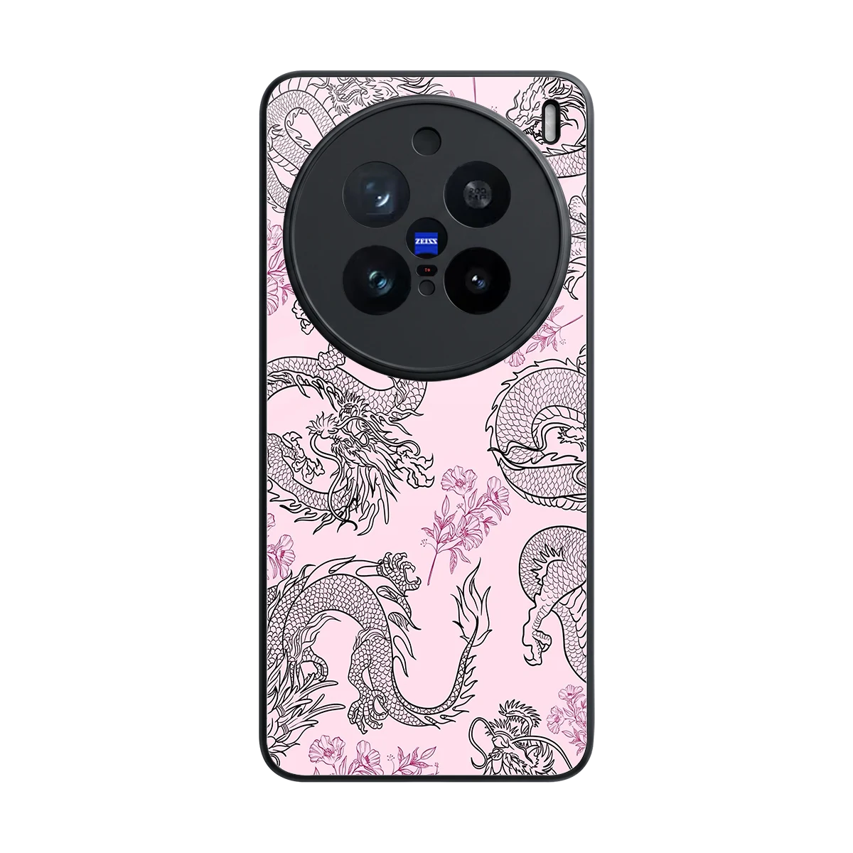 Floral Dragon back phone cover | glass case for vivo x200 pro