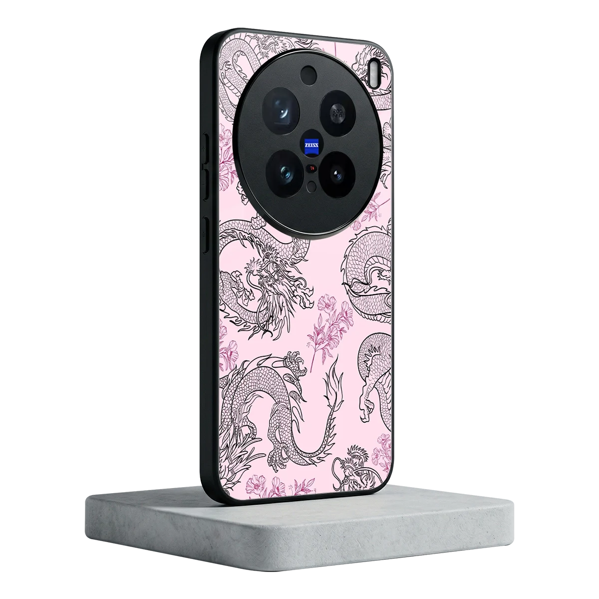 Floral Dragon vivo x200 pro mobile cover | shockproof glass phone case