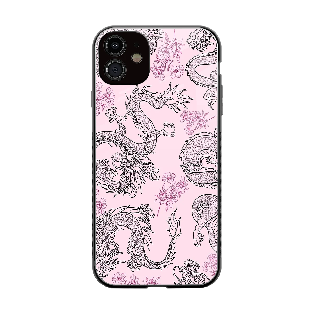 Floral Dragon back phone cover | glass case for iphone 11