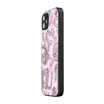 Floral Dragon iphone 11 mobile cover | shockproof glass phone case