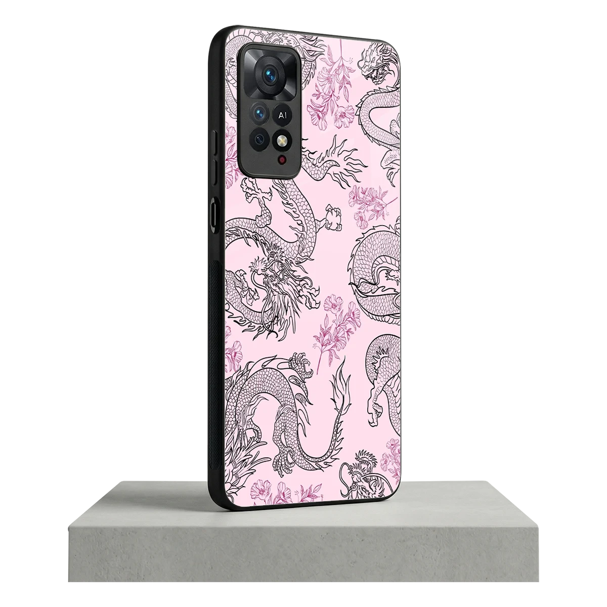 Floral Dragon redmi note 11 pro mobile cover | shockproof glass phone case
