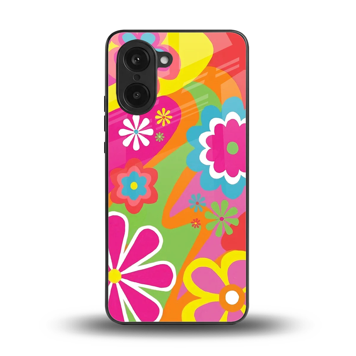 Floral Fusion back phone cover | glass case for oneplus nord ce5 5g
